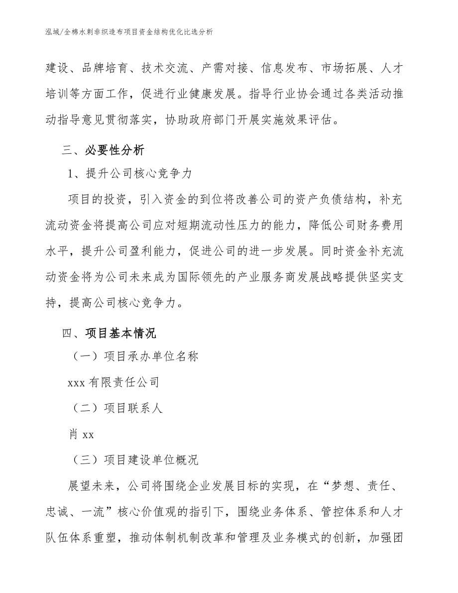 全棉水刺非织造布项目资金结构优化比选分析_第5页