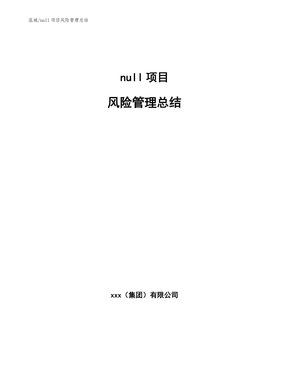 null项目风险管理总结【范文】_第1页