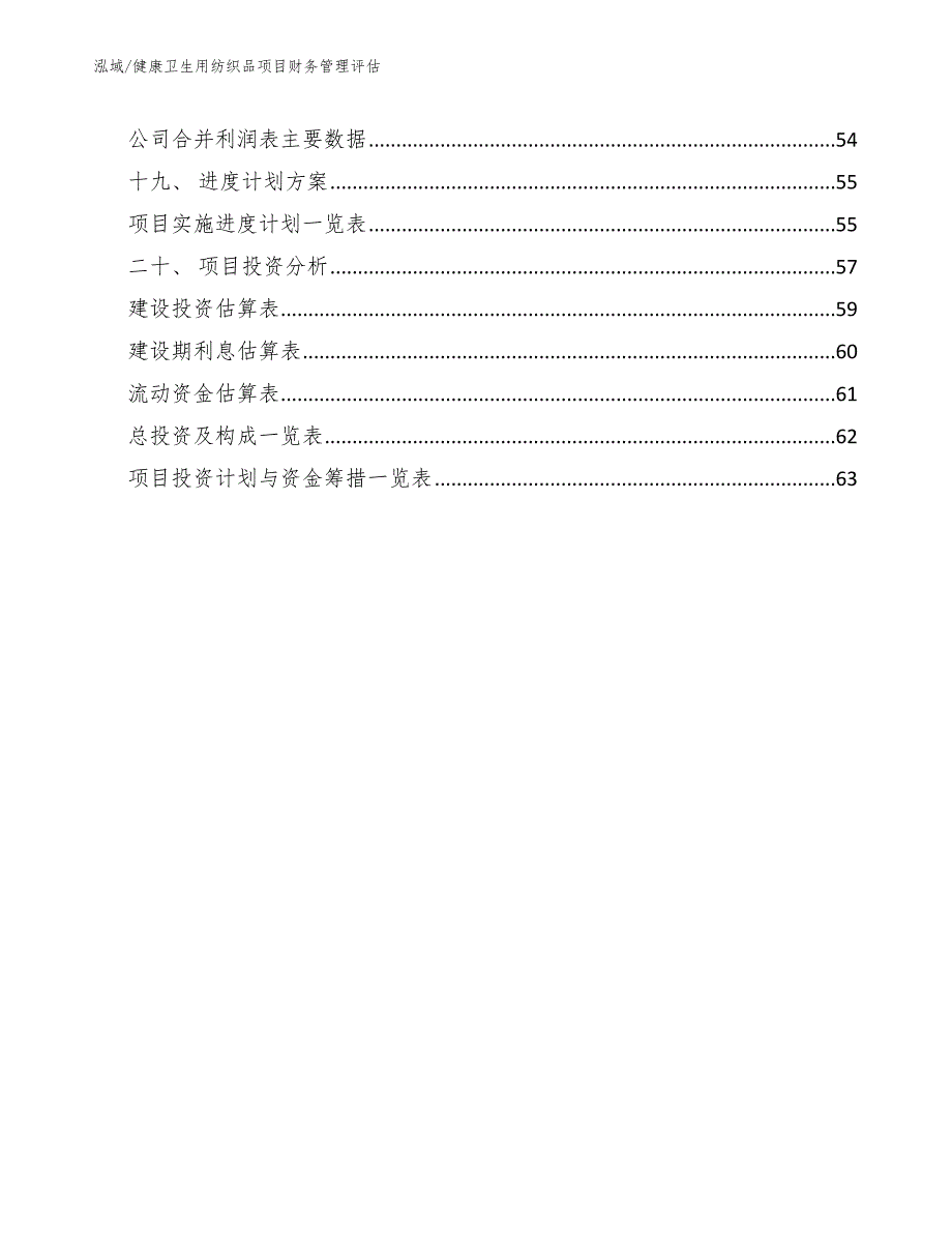 健康卫生用纺织品项目财务管理评估_第2页