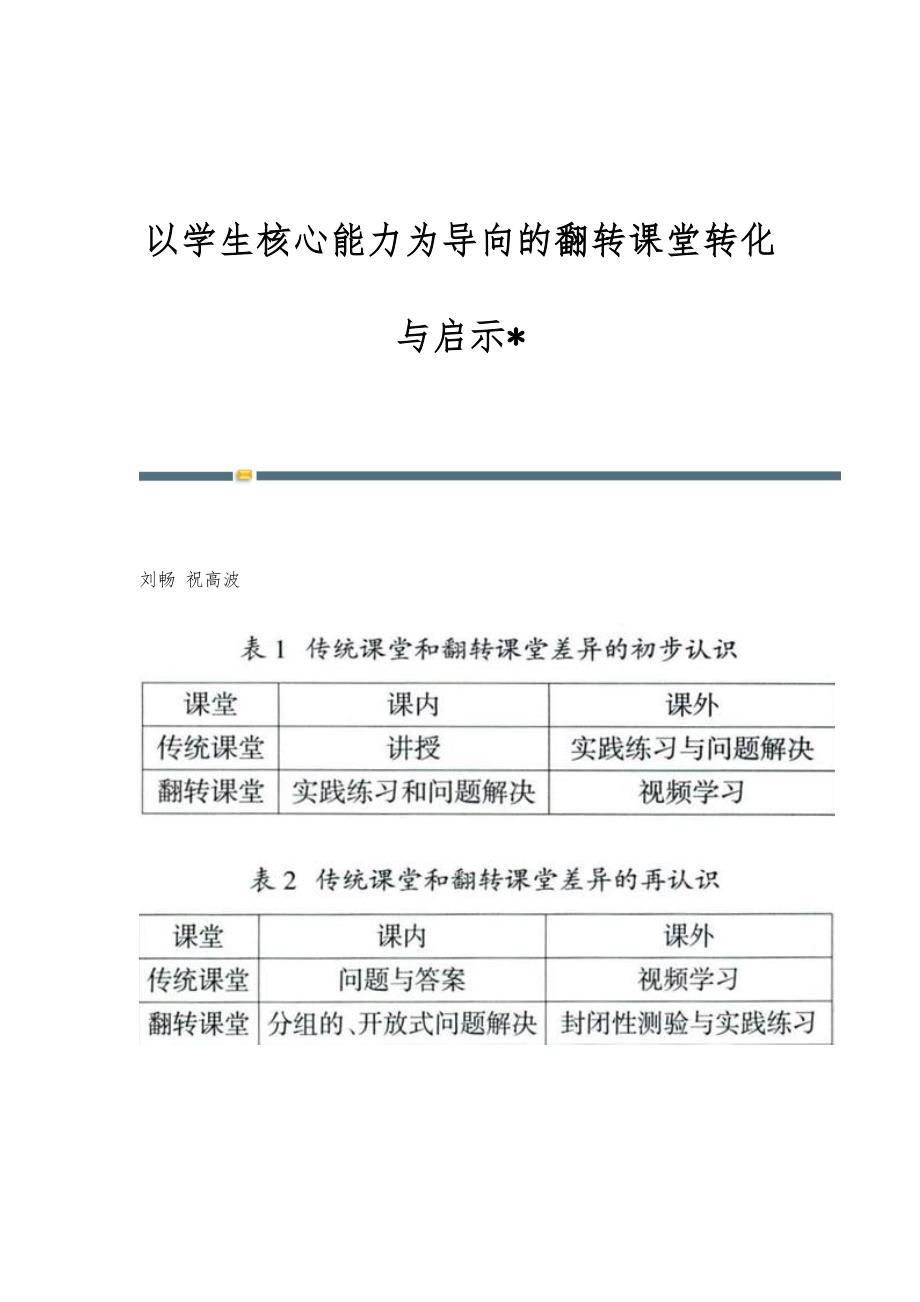 以学生核心能力为导向的翻转课堂转化与启示-_第1页