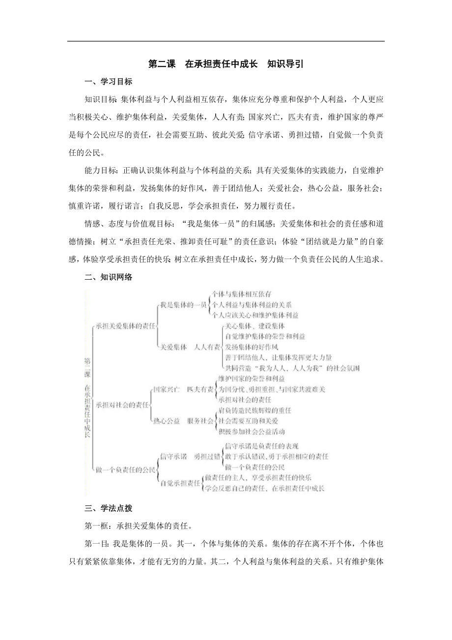 思想品德：第二课　在承担责任中成长　知识导引_第1页