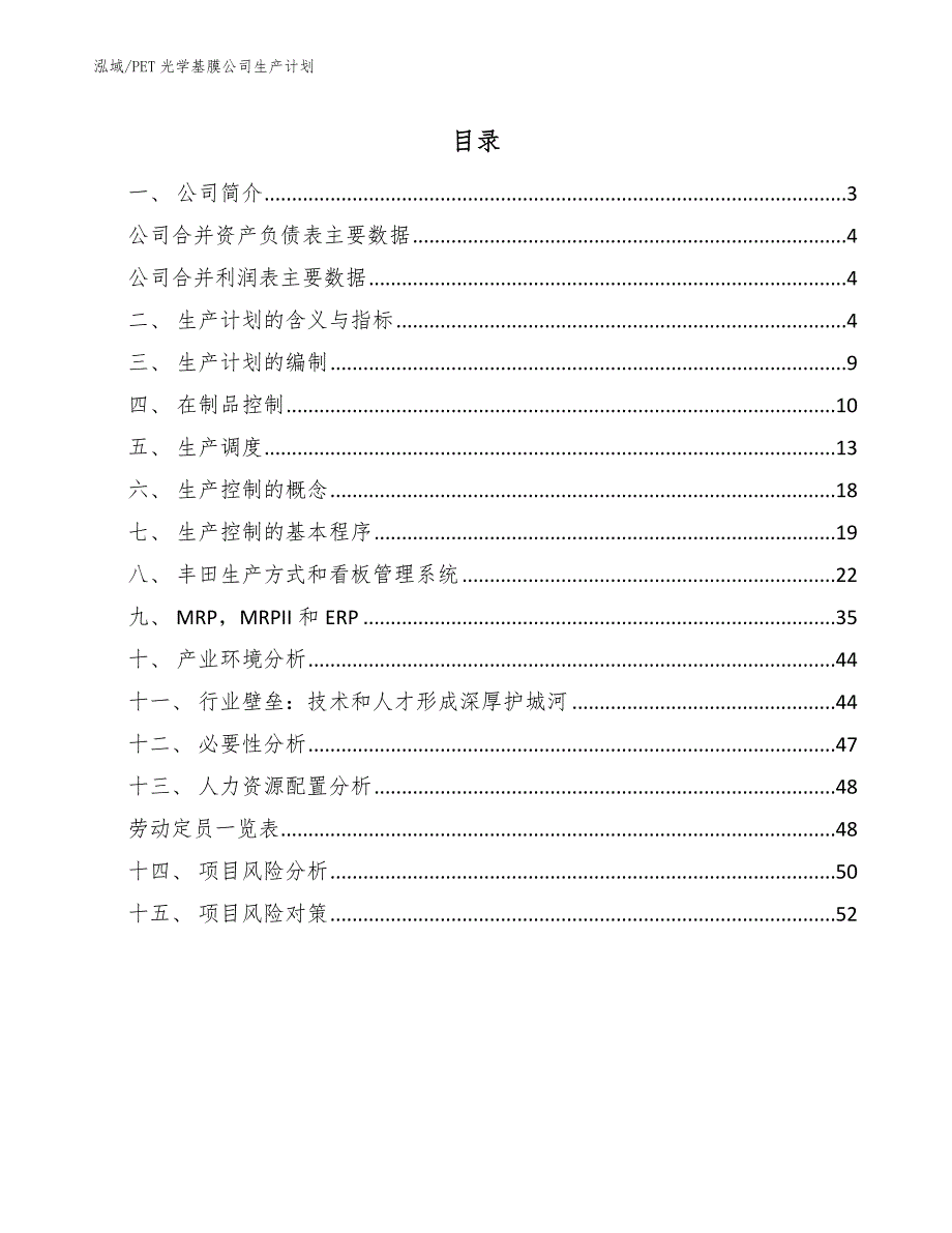 PET光学基膜公司生产计划_参考_第2页