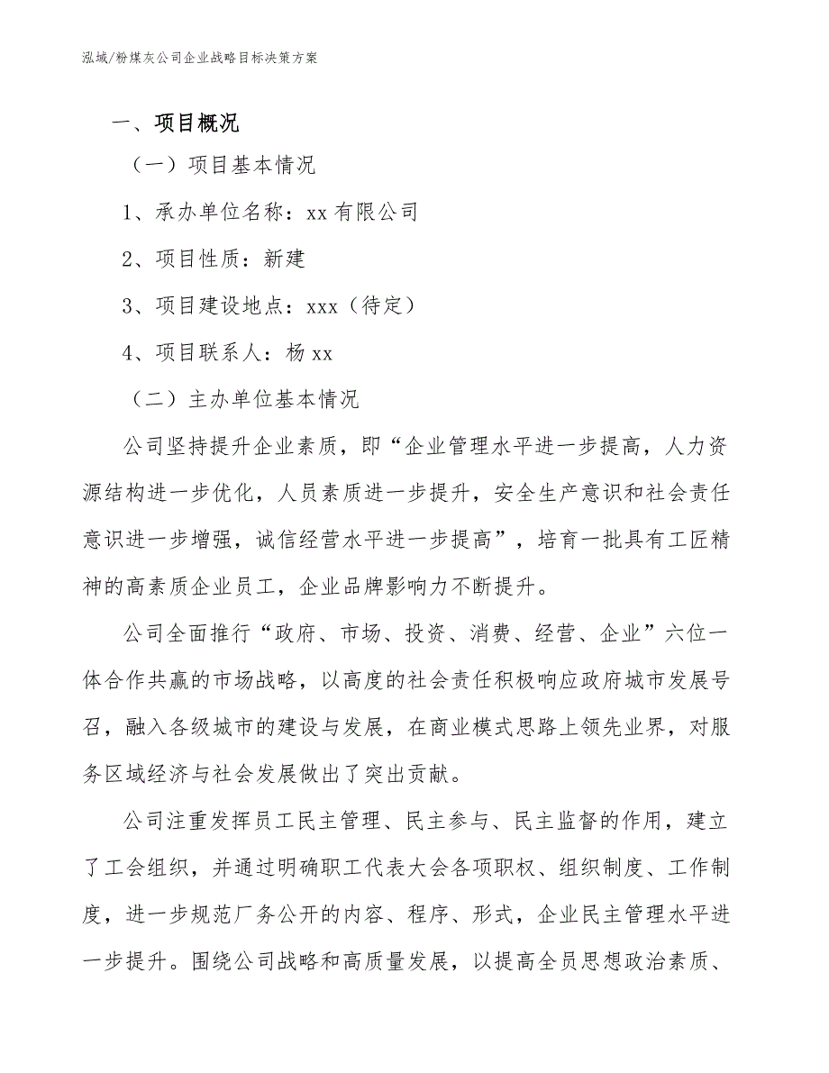 粉煤灰公司企业战略目标决策方案_第3页