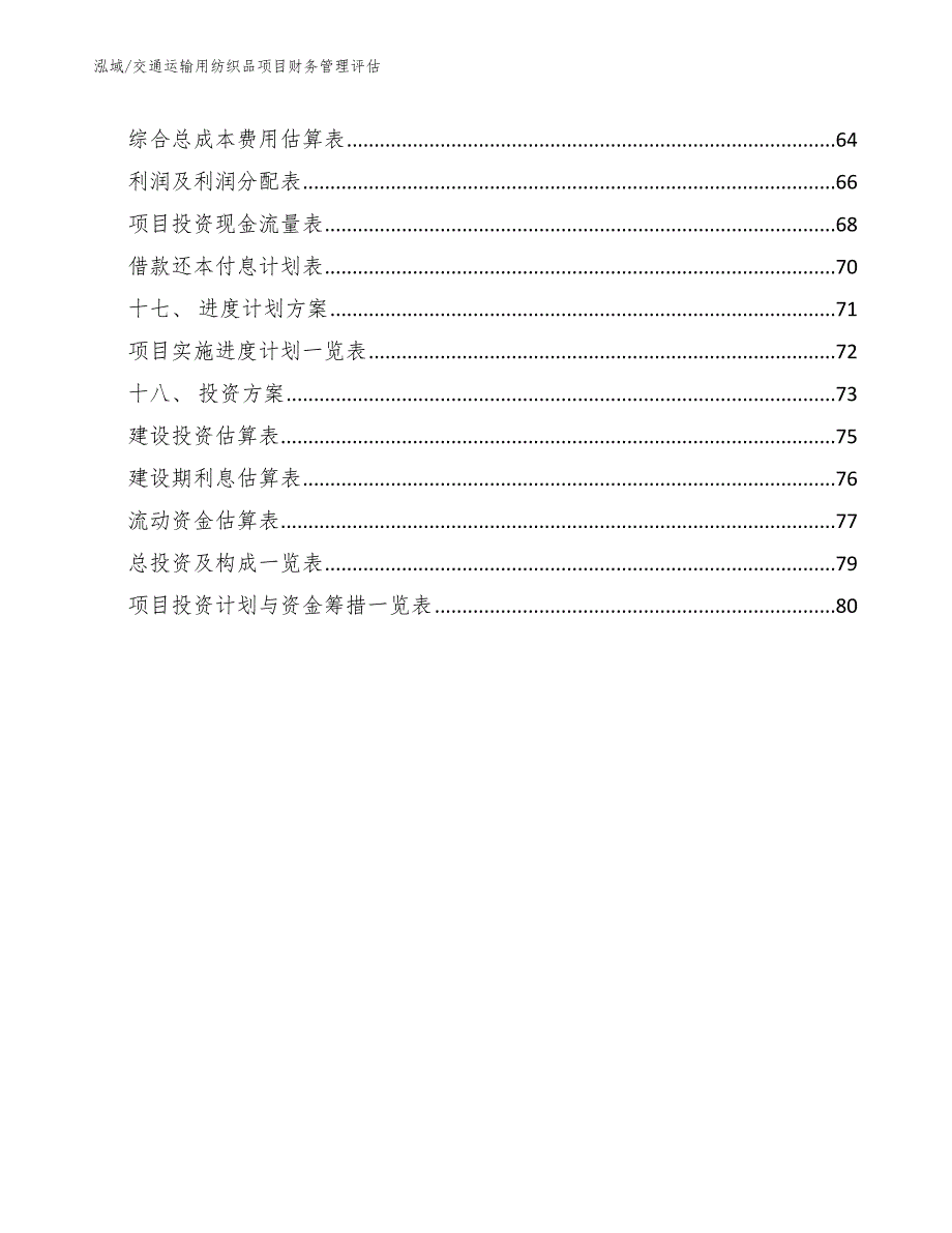 交通运输用纺织品项目财务管理评估_第2页