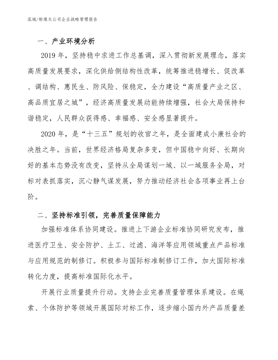 粉煤灰公司企业战略管理报告（参考）_第3页