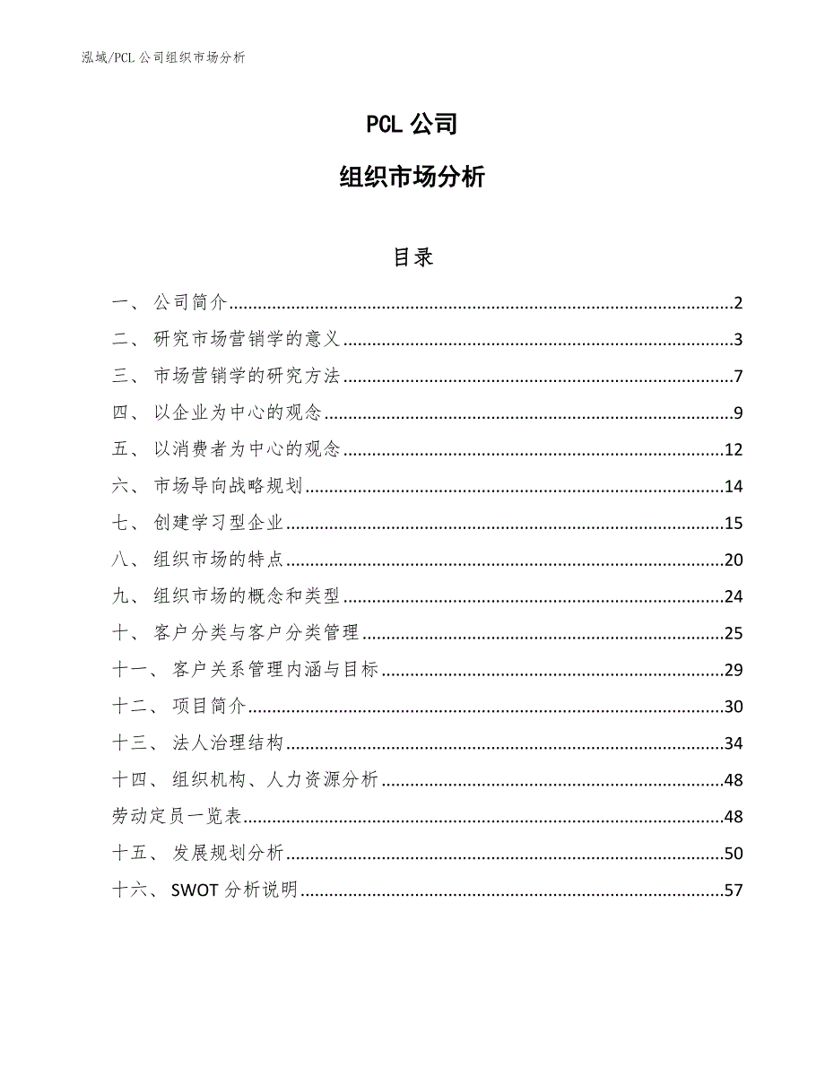 PCL公司组织市场分析【参考】_第1页