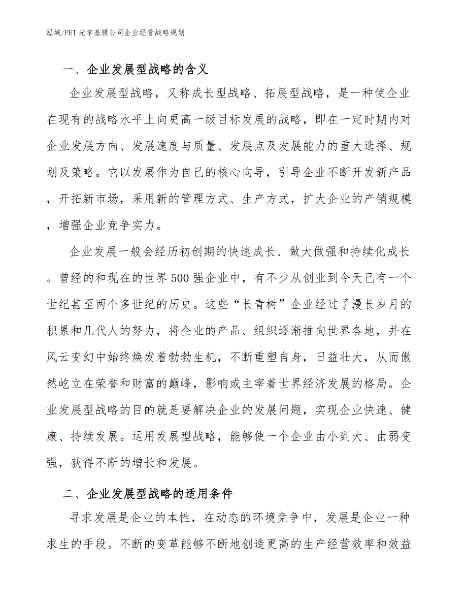 PET光学基膜公司企业经营战略规划【参考】_第4页