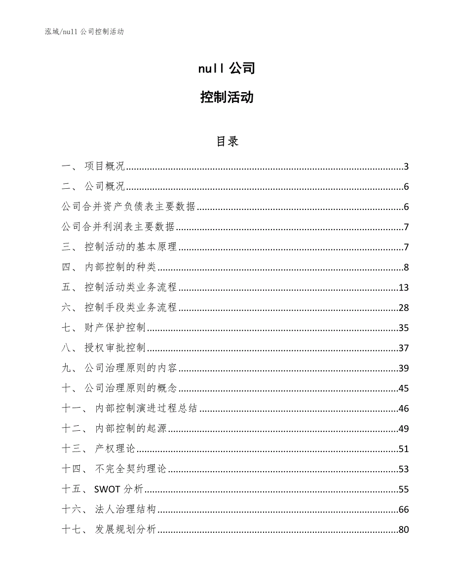 null公司控制活动【范文】_第1页