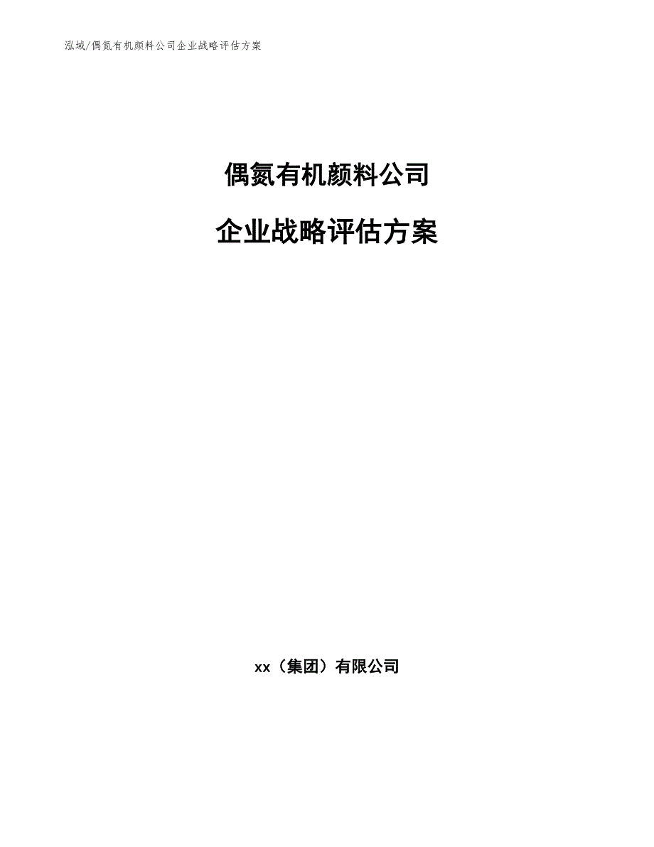 偶氮有机颜料公司企业战略评估方案【参考】_第1页