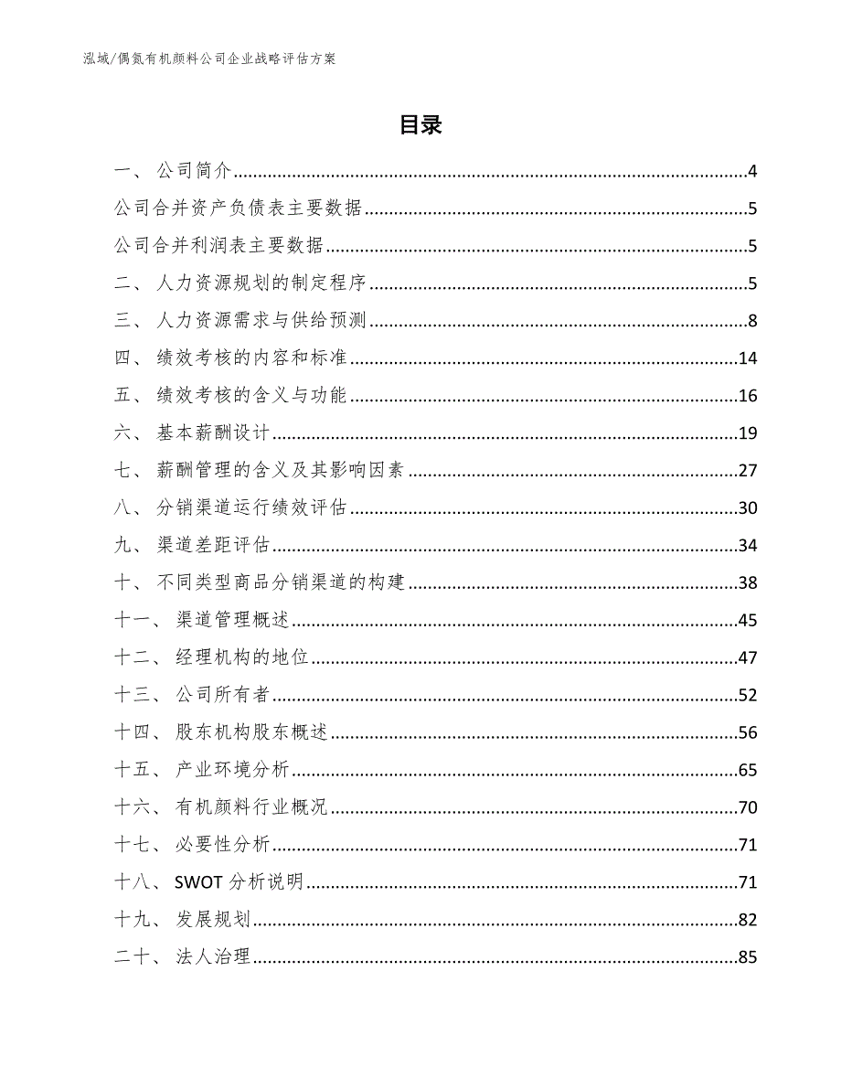 偶氮有机颜料公司企业战略评估方案【参考】_第2页