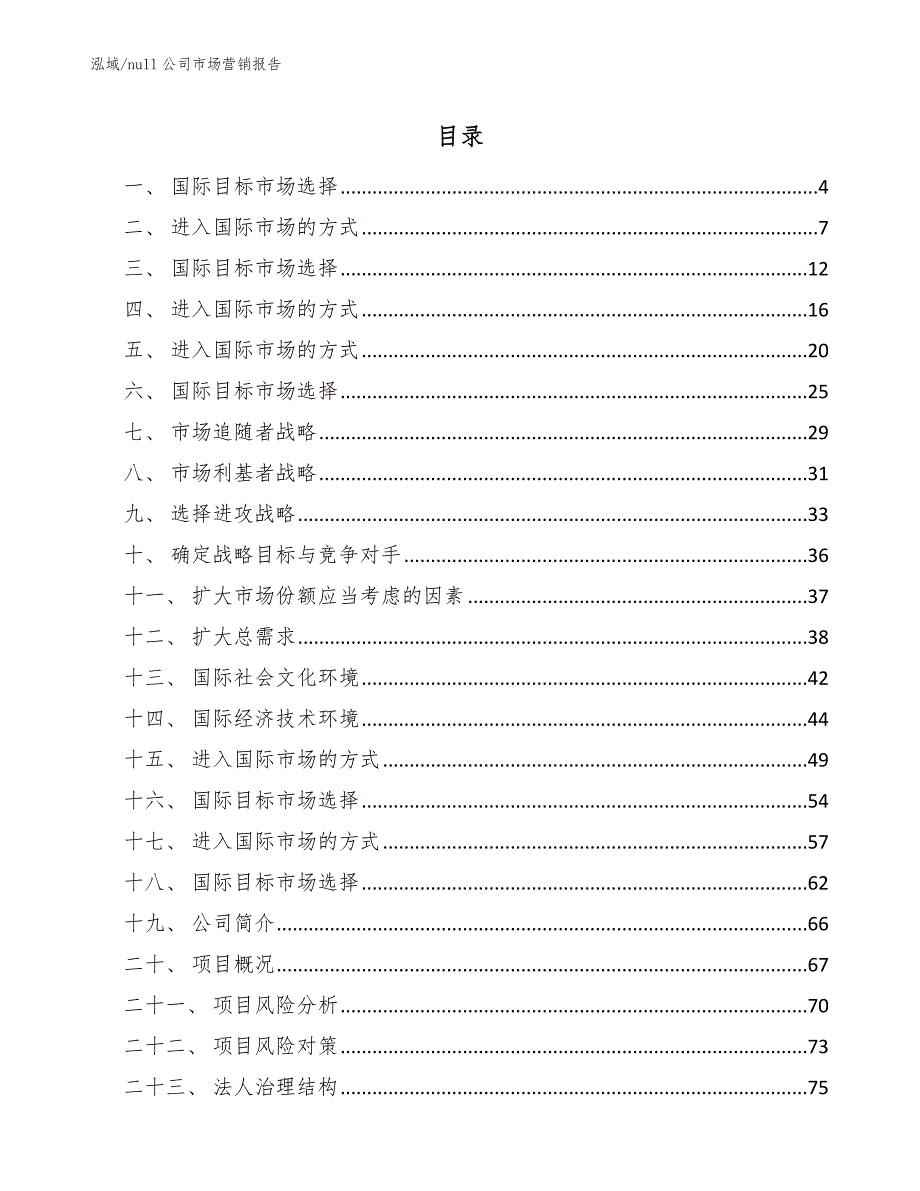 null公司市场营销报告【参考】_第2页