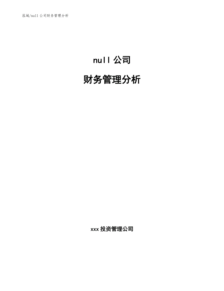 null公司财务管理分析（范文）_第1页