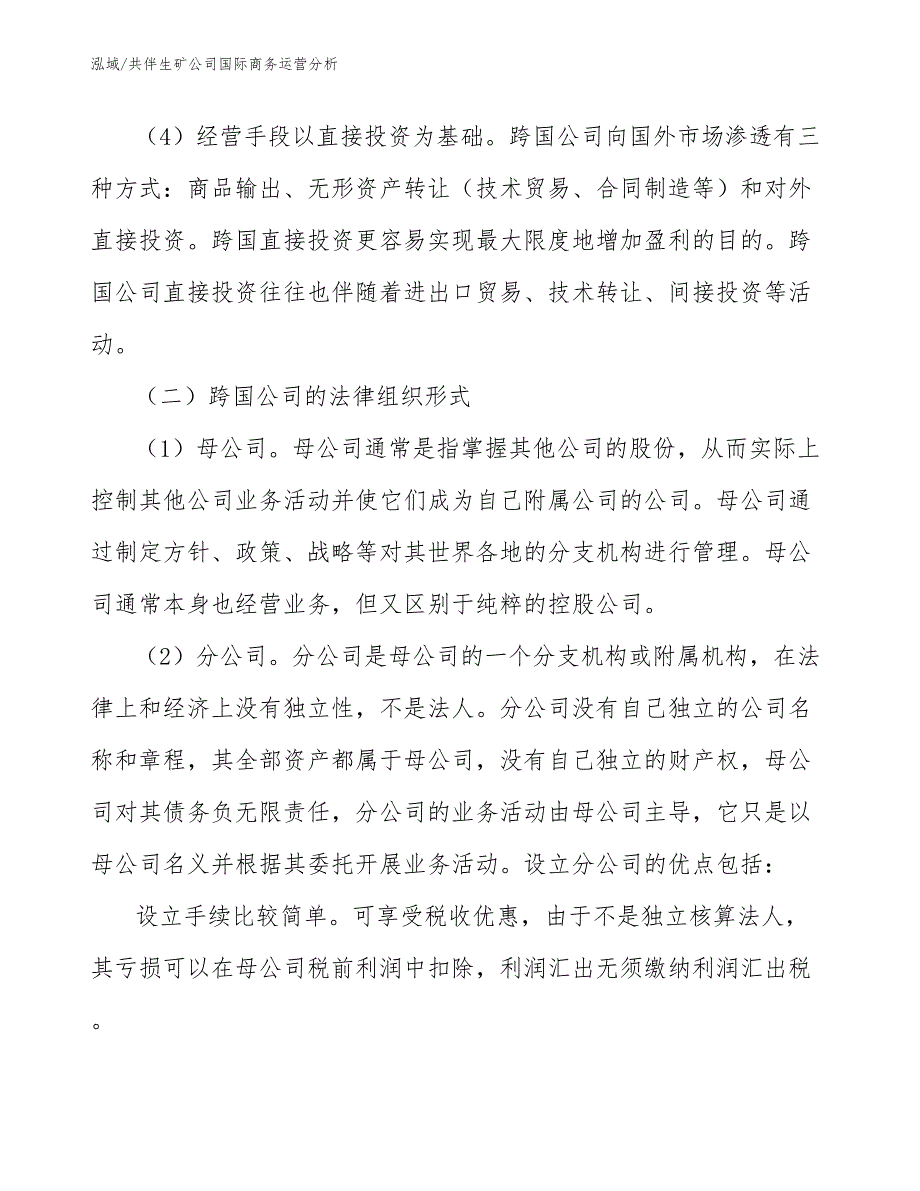 共伴生矿公司国际商务运营分析（参考）_第4页