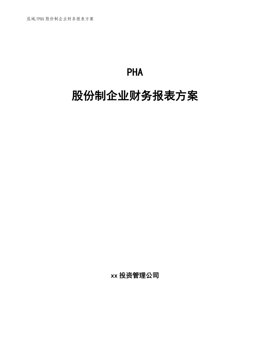 PHA股份制企业财务报表方案_第1页