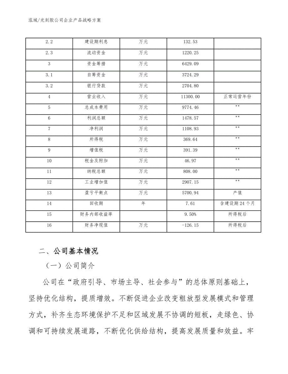 光刻胶公司企业产品战略方案_第5页