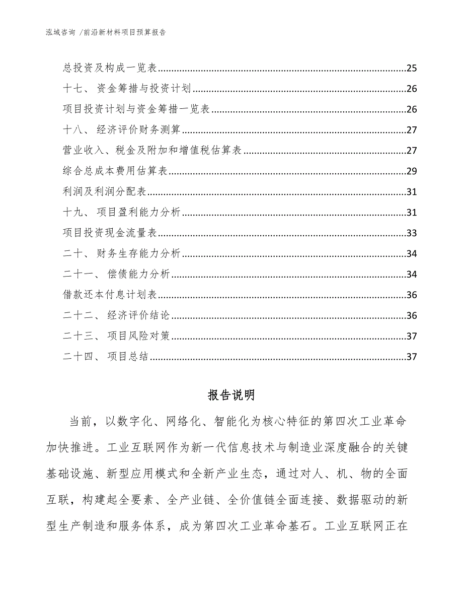 前沿新材料项目预算报告-参考模板_第2页