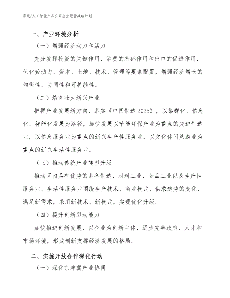 人工智能产品公司企业经营战略计划_第4页