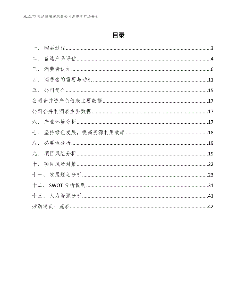 空气过滤用纺织品公司消费者市场分析（范文）_第2页