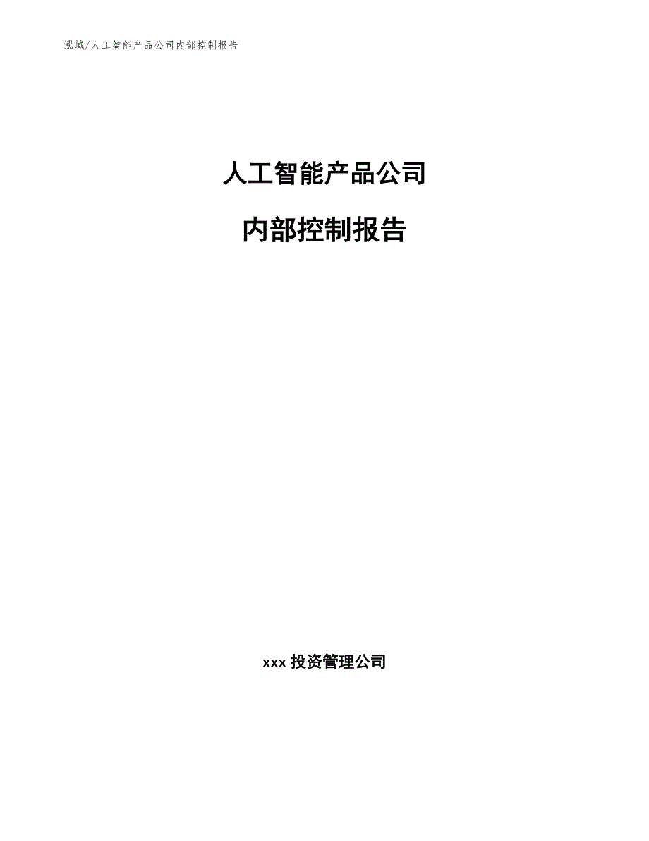 人工智能产品公司内部控制报告_第1页