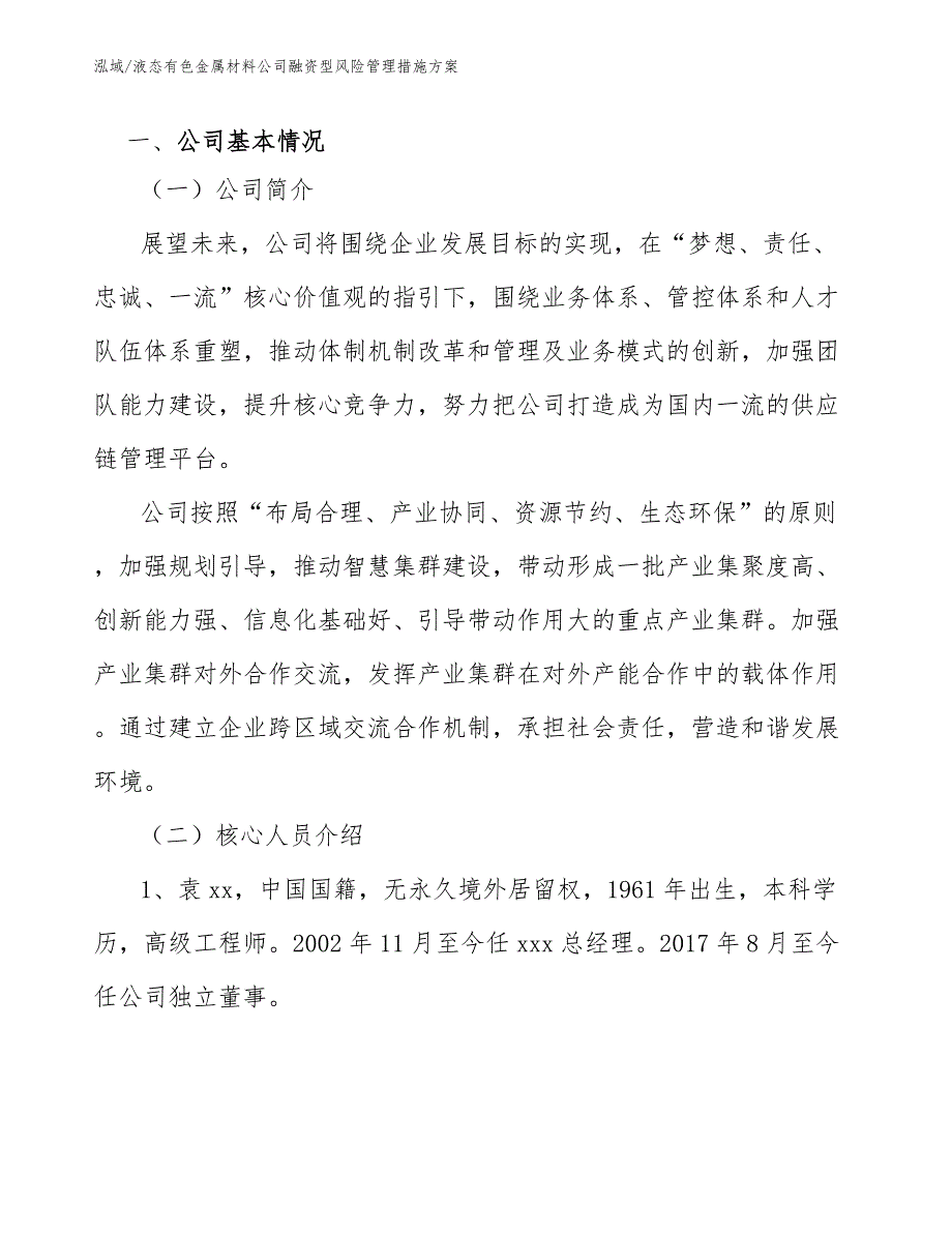 液态有色金属材料公司融资型风险管理措施方案_第3页