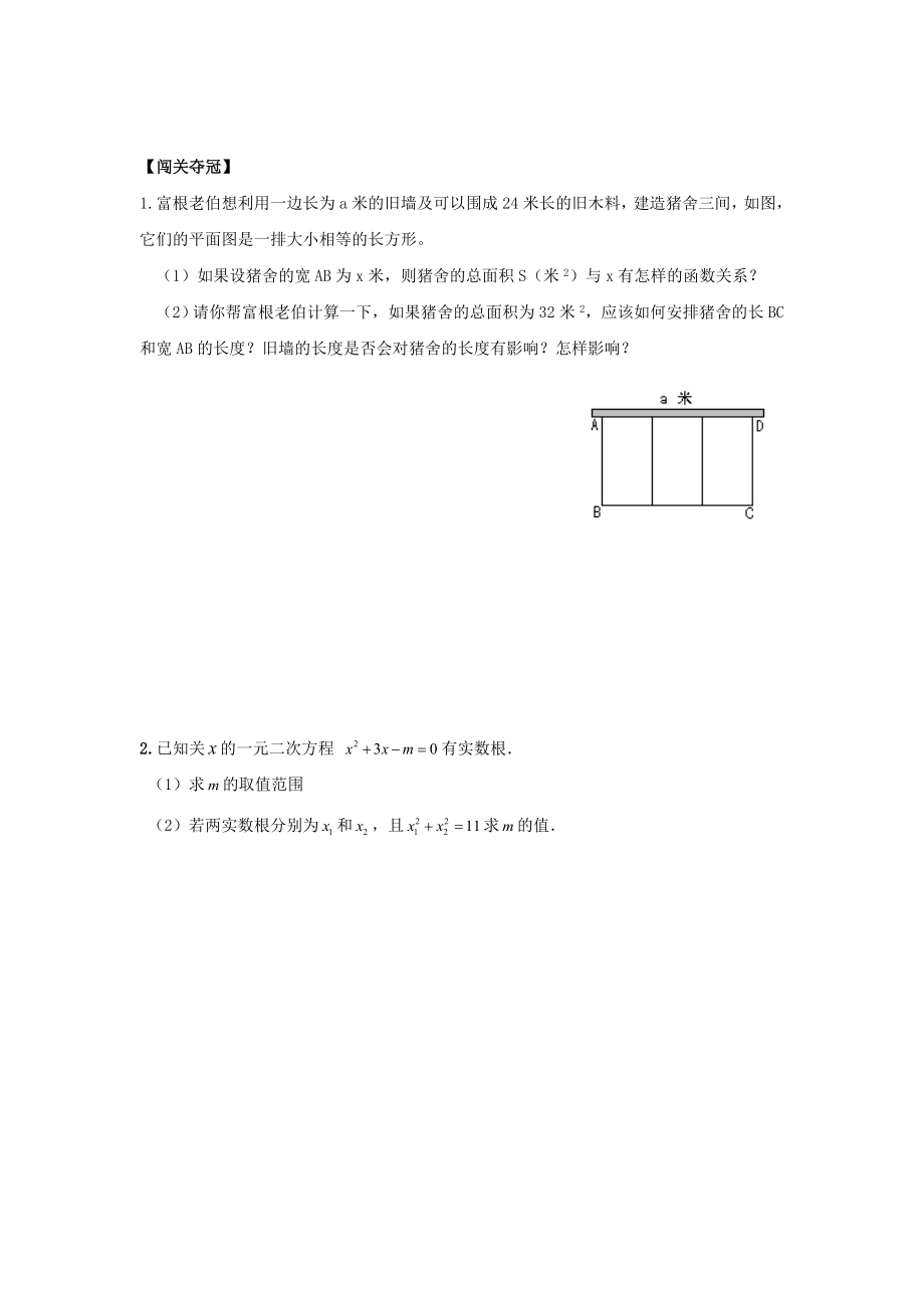 2019届中考数学专题复习11-代数综合题_第2页