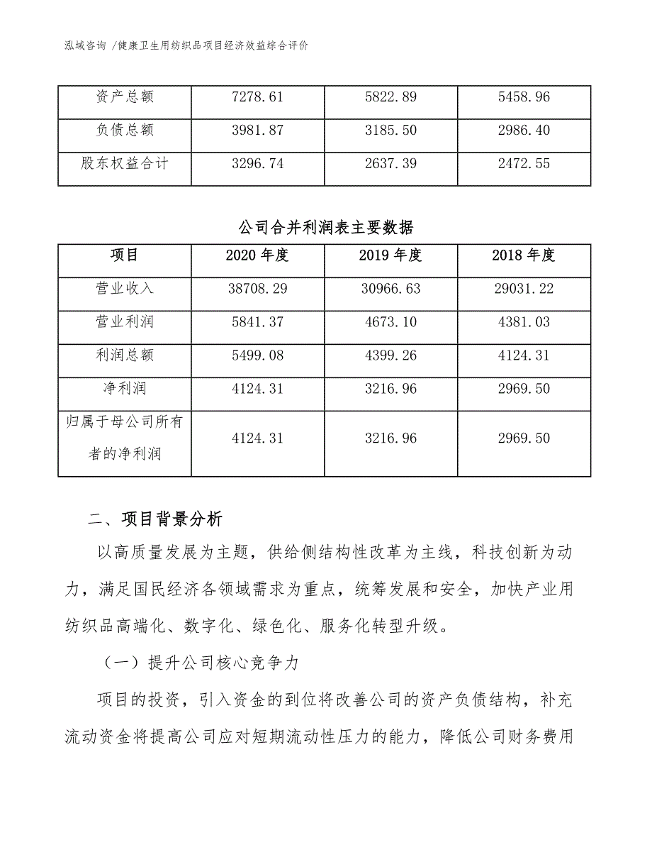 健康卫生用纺织品项目经济效益综合评价_第4页