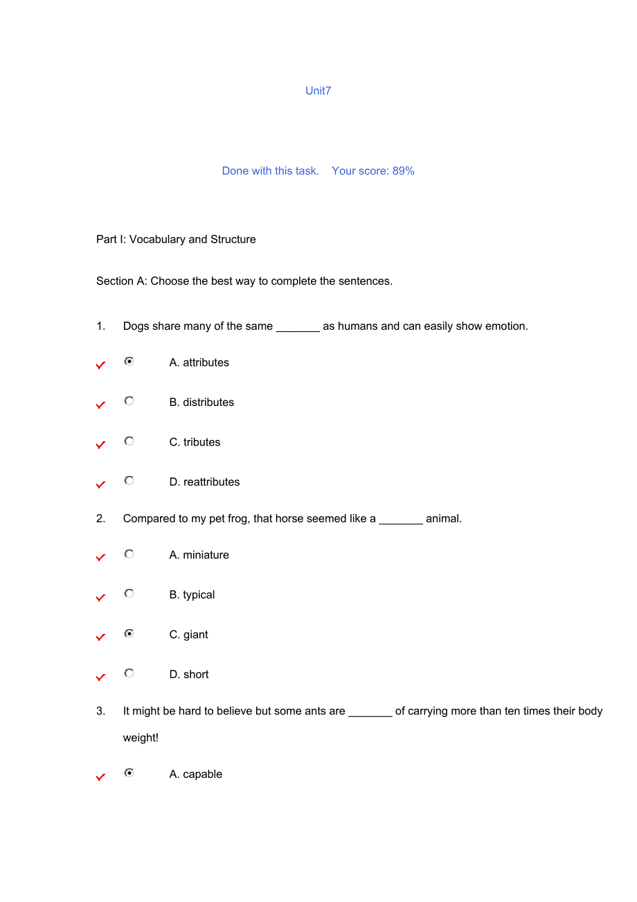 标准大学英语综合教程2单元测试第7单元答案_第1页