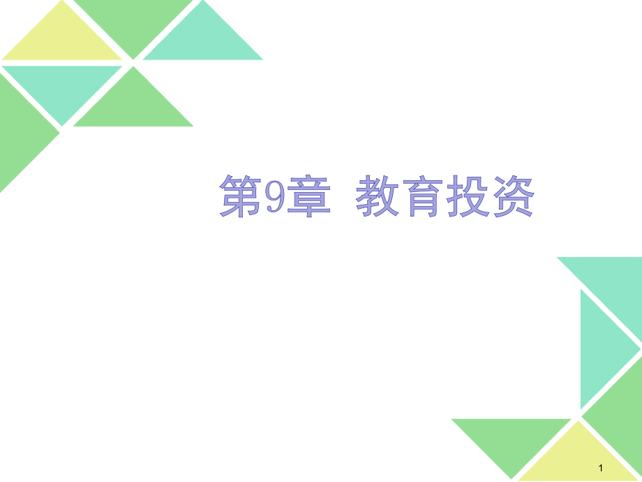 公共经济学教程PPT第9章--教育投资_第1页