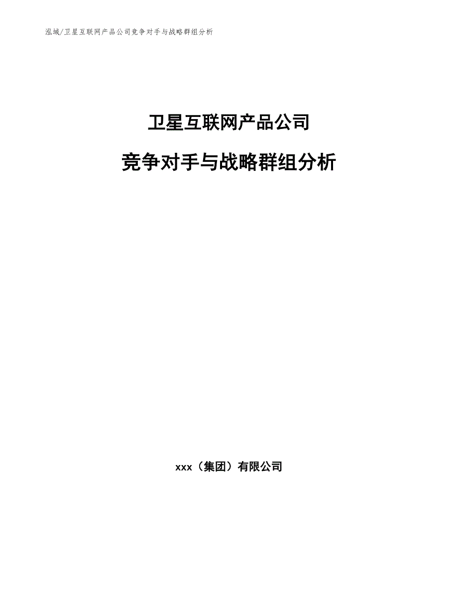 卫星互联网产品公司竞争对手与战略群组分析（范文）_第1页