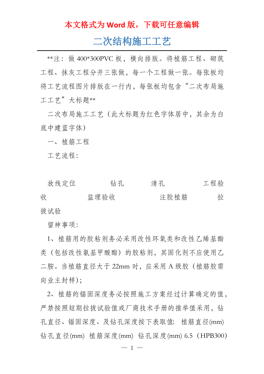 二次结构施工工艺_第1页