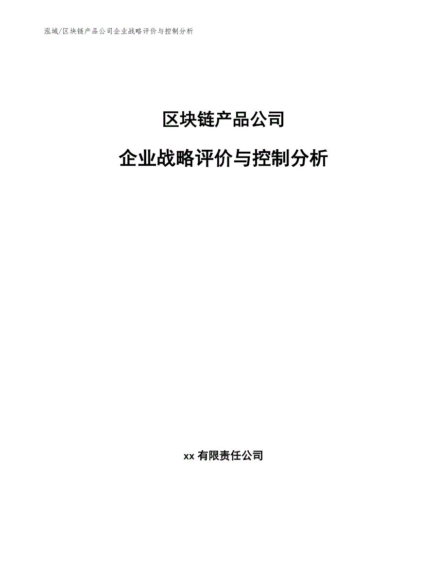 区块链产品公司企业战略评价与控制分析_第1页