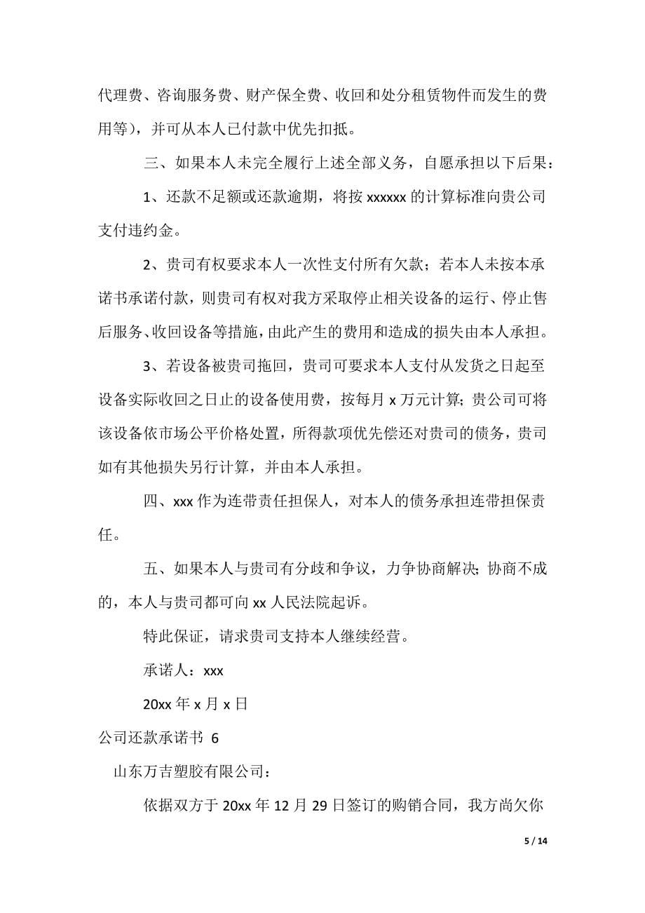 公司还款承诺书 _1_第5页