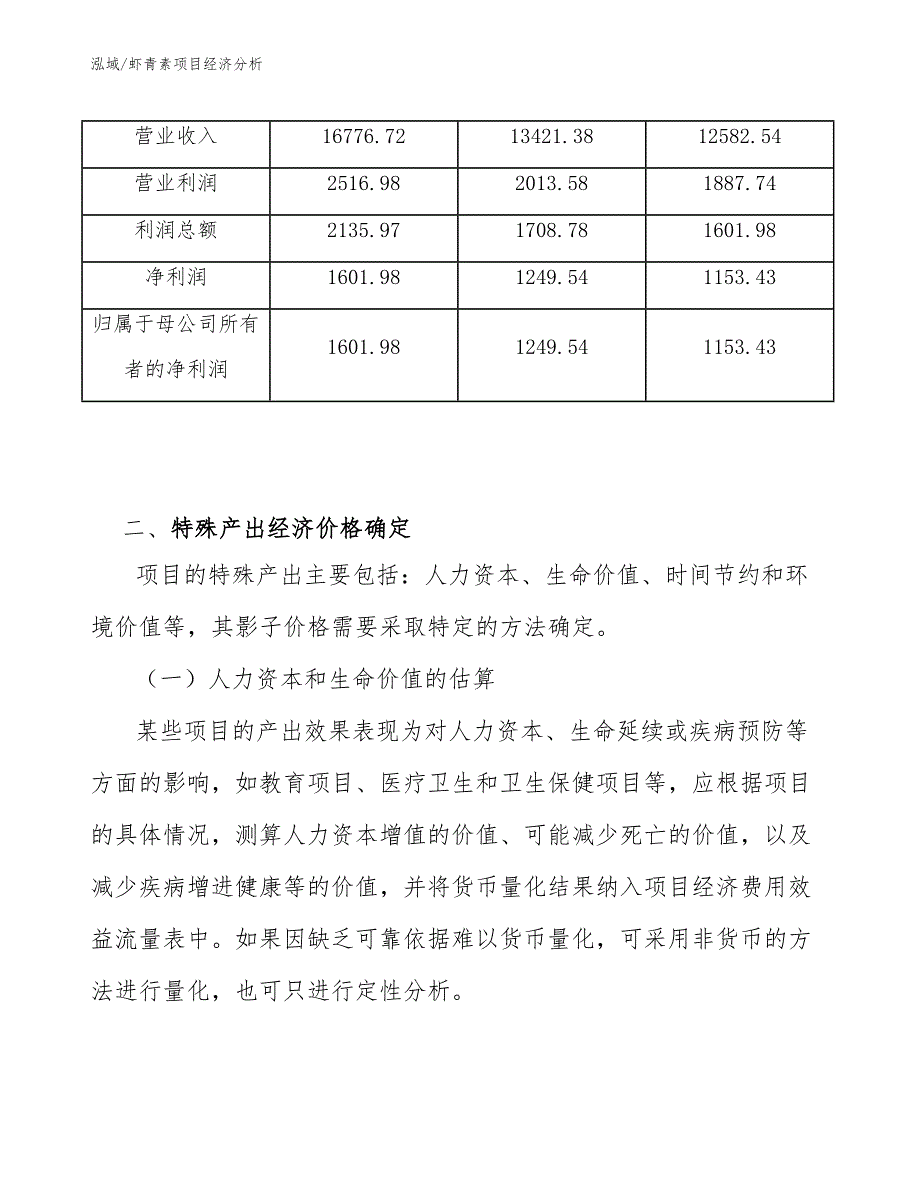 虾青素项目经济分析【范文】_第4页