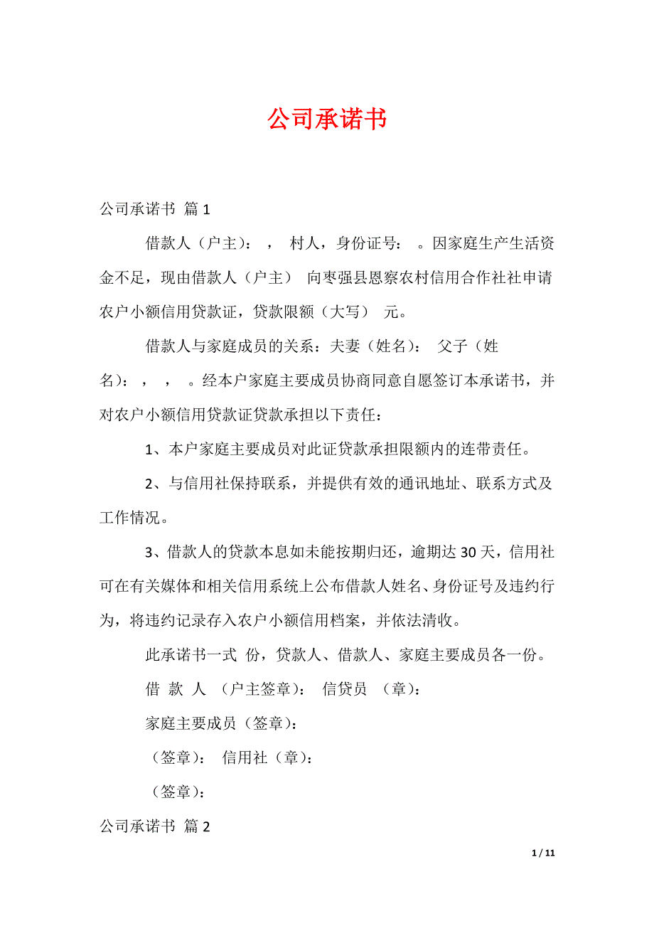 公司承诺书_102_第1页