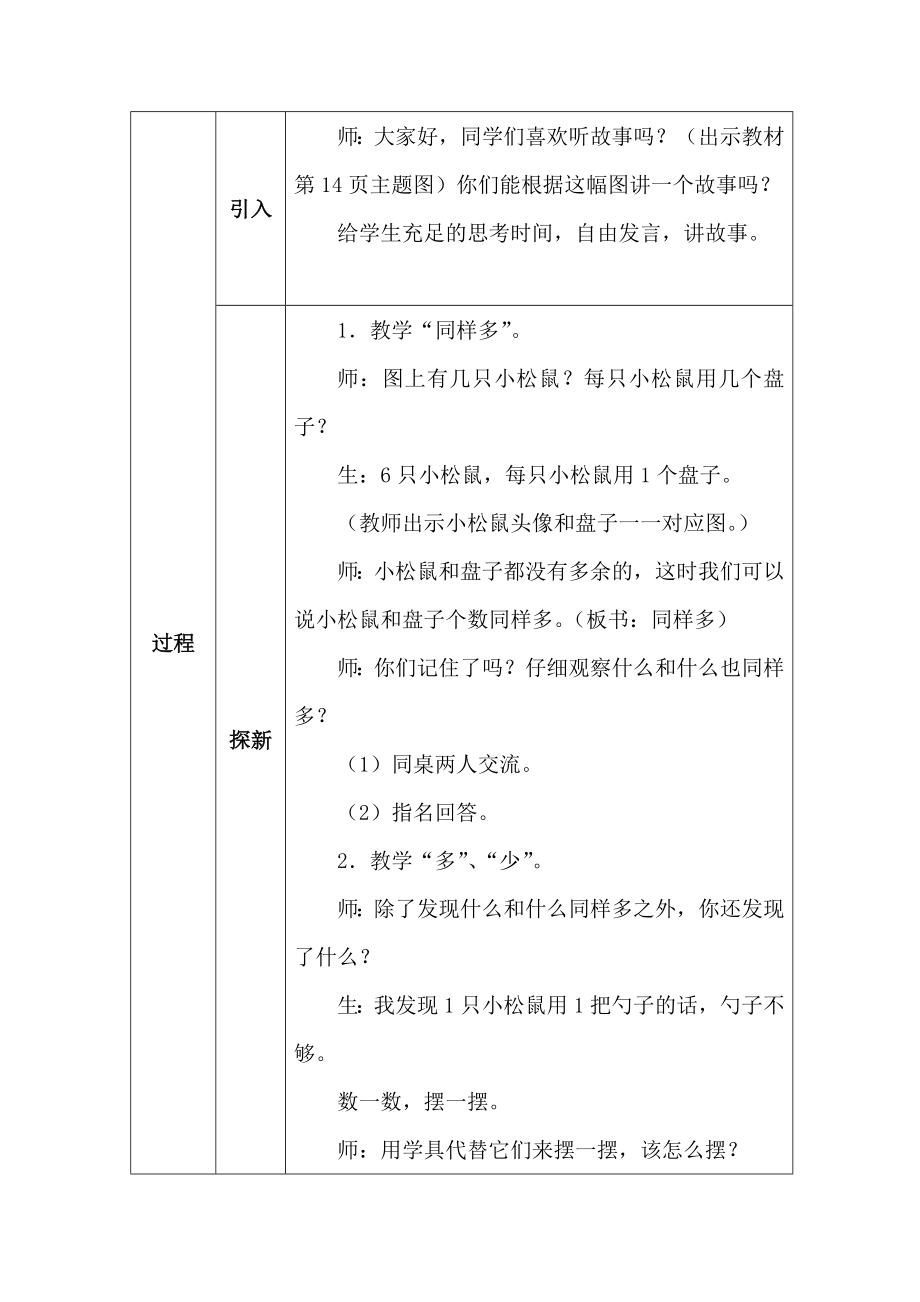 北师大版一年数学上册第一单元快乐的午餐教案_第2页