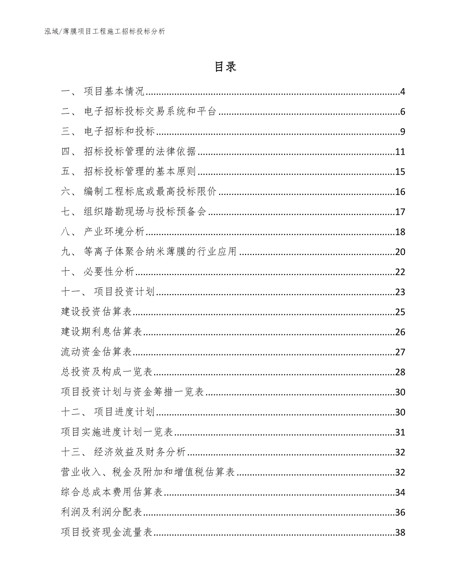 薄膜项目工程施工招标投标分析（范文）_第2页