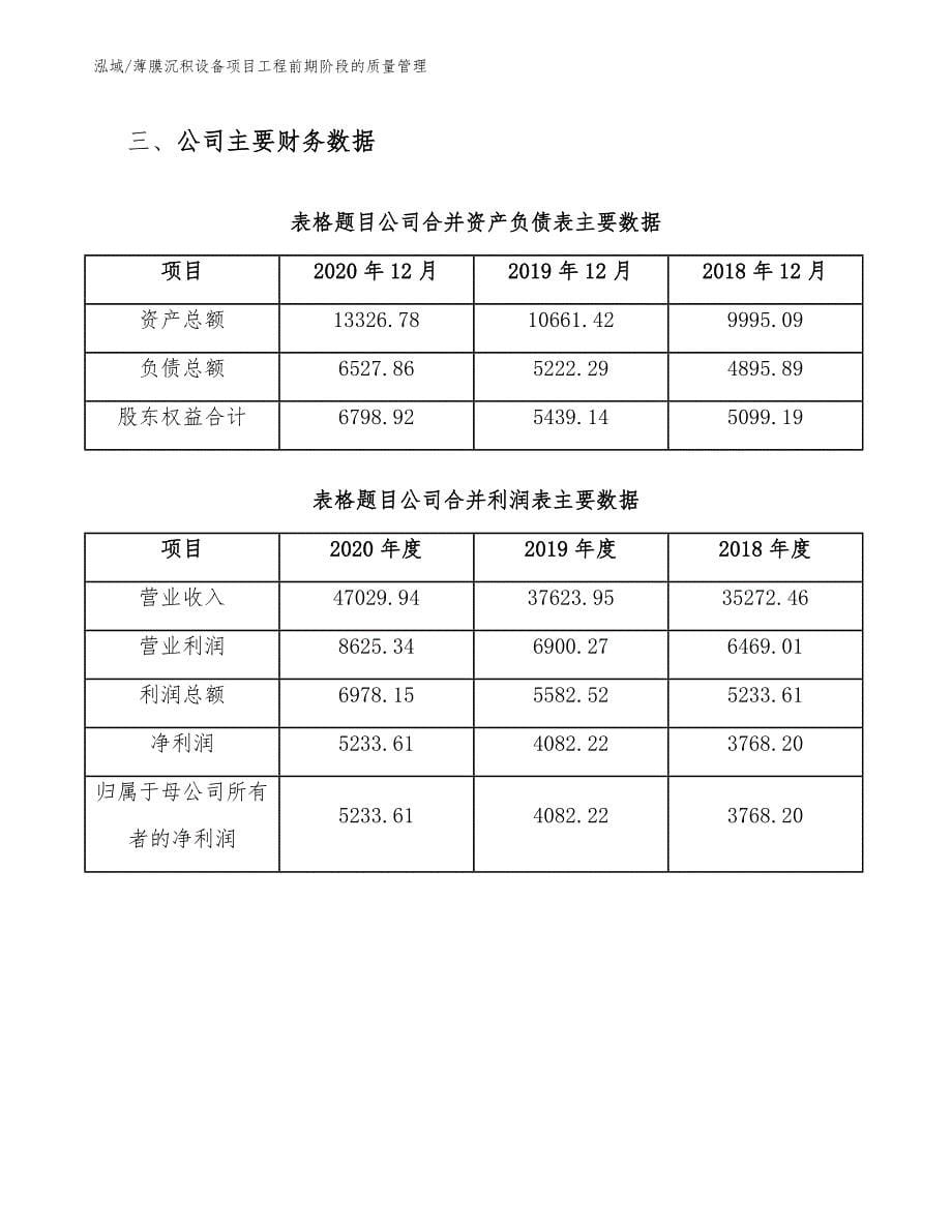 薄膜沉积设备项目工程前期阶段的质量管理_范文_第5页