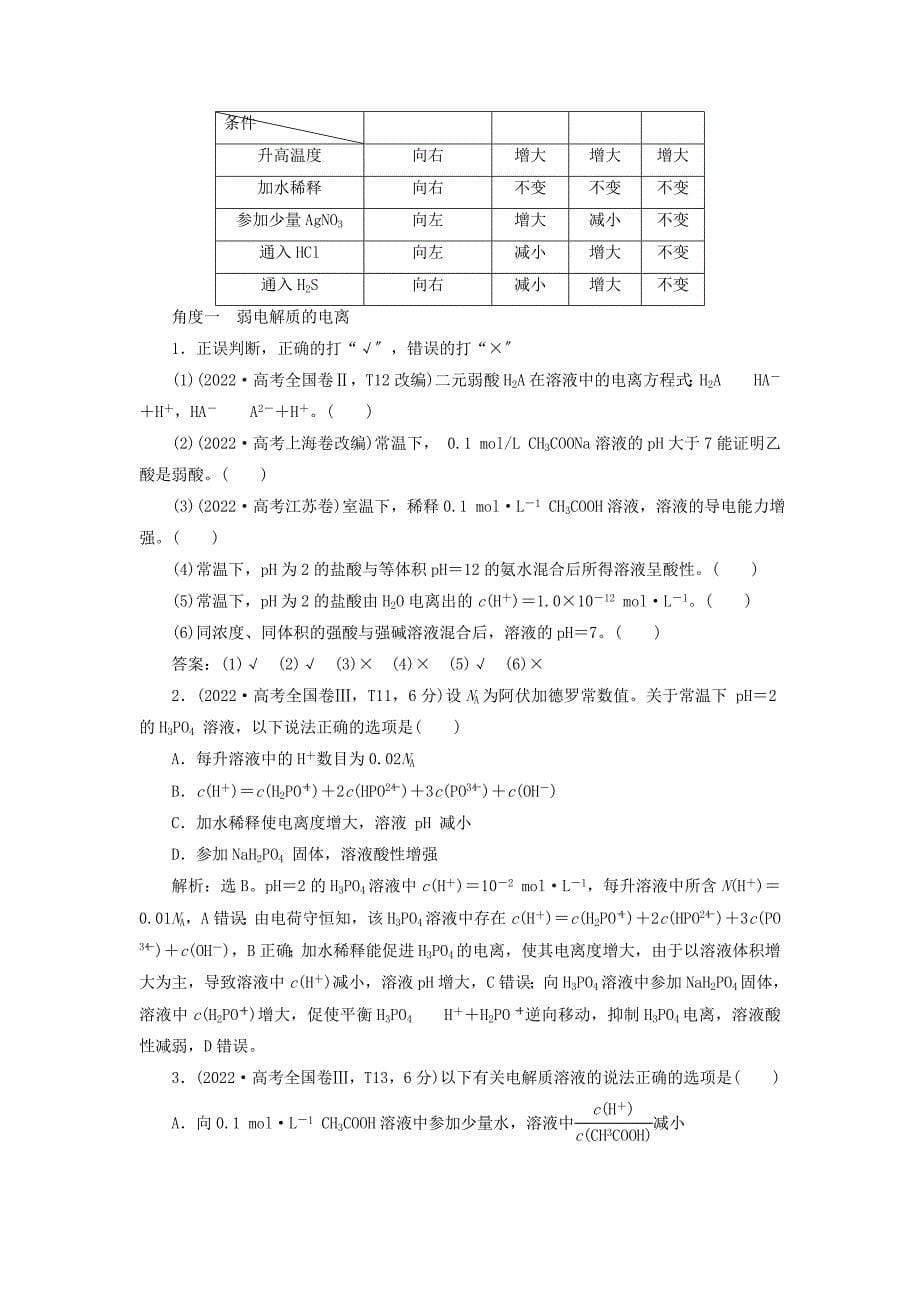 新课标2022高考化学二轮复习第一部分专题突破方略专题十一电解质溶液教学案_第5页