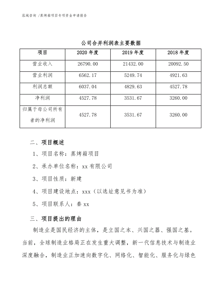 蒸烤箱项目专项资金申请报告_模板范文_第4页