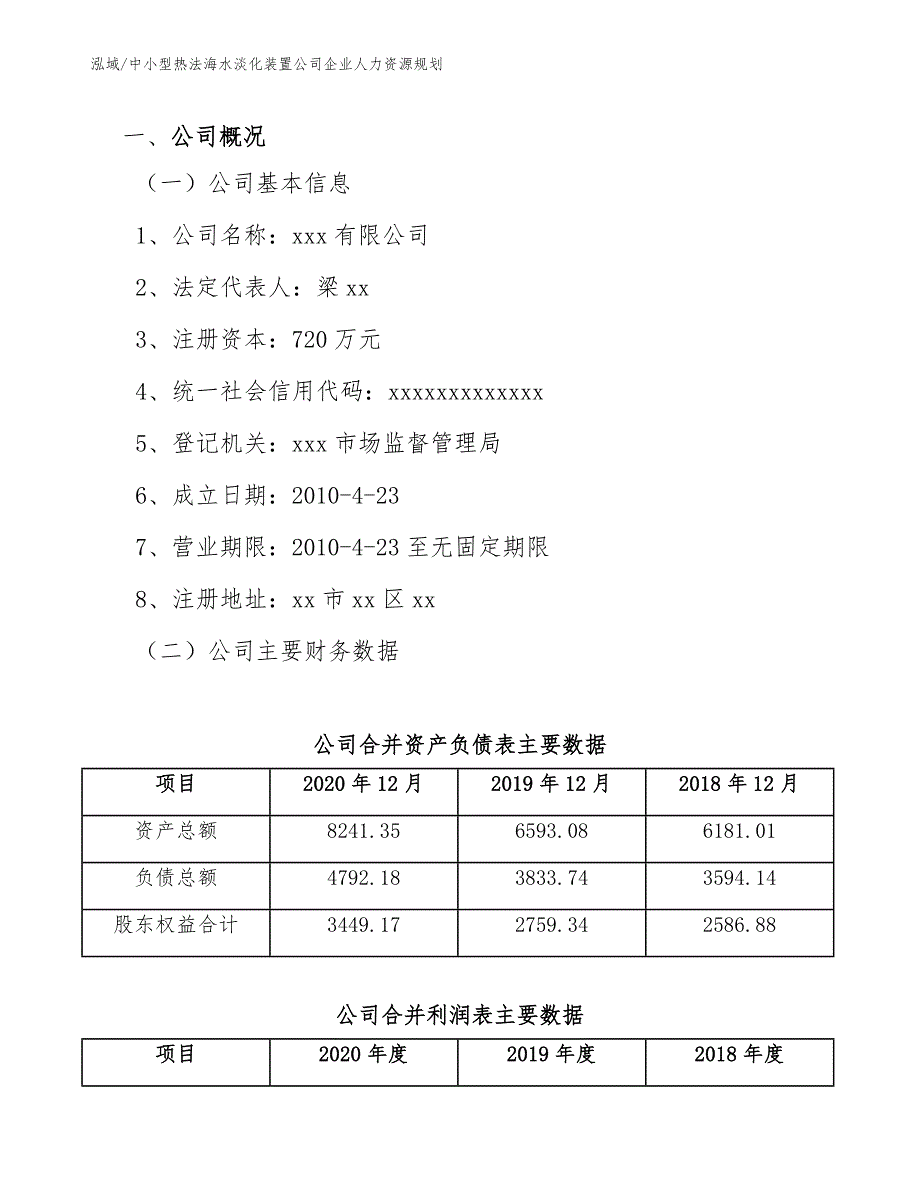 中小型热法海水淡化装置公司企业人力资源规划【范文】_第2页