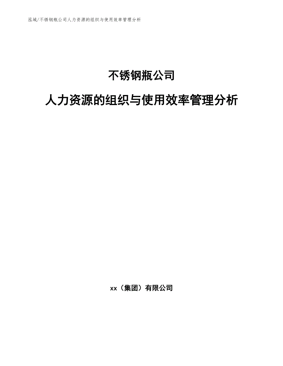 不锈钢瓶公司人力资源的组织与使用效率管理分析【参考】_第1页