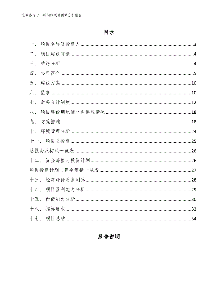 不锈钢瓶项目预算分析报告_第2页