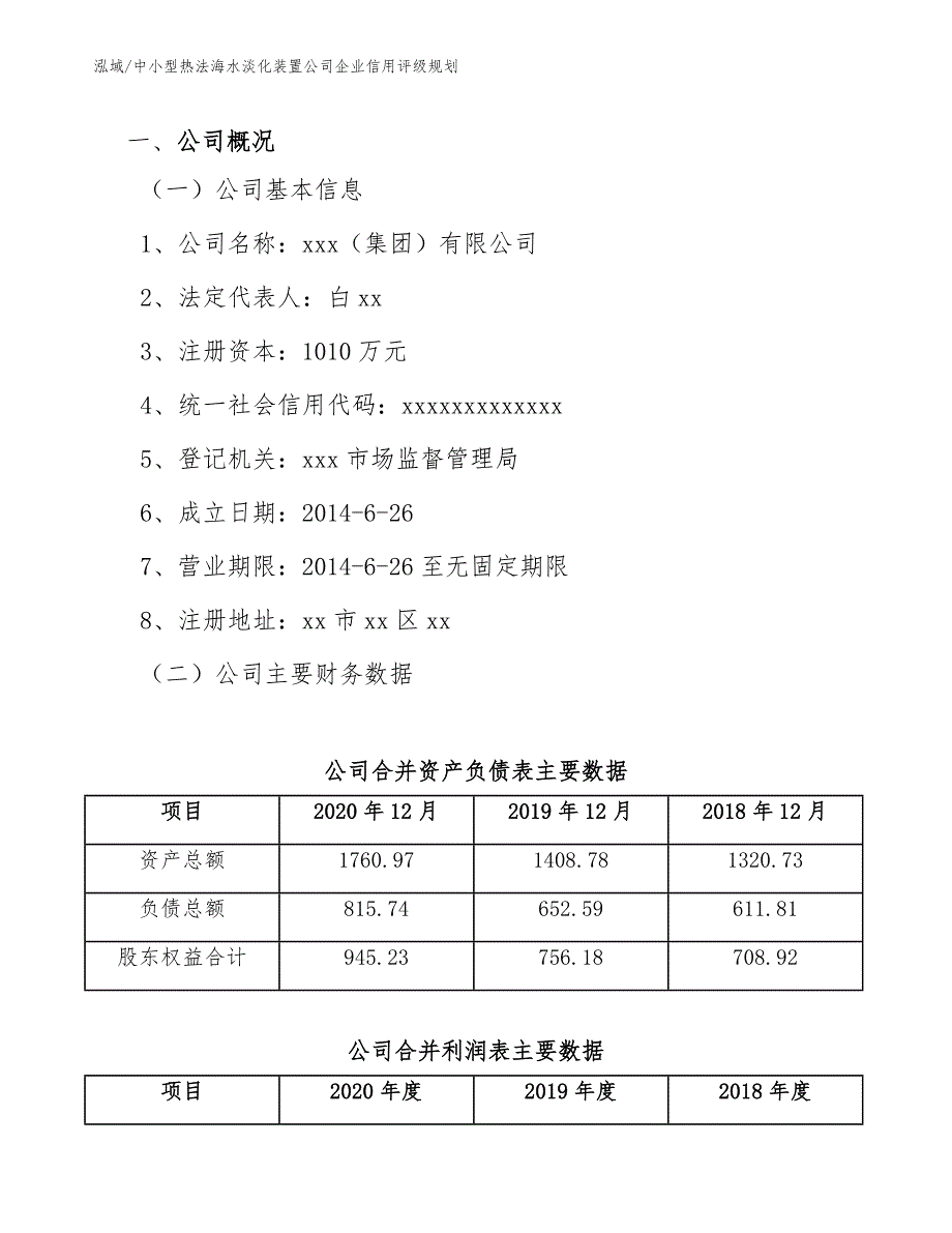 中小型热法海水淡化装置公司企业信用评级规划_第2页