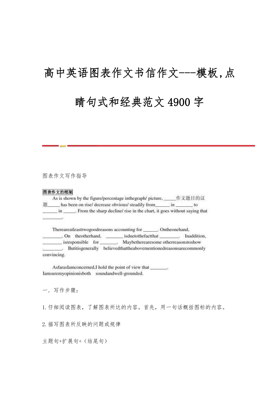 高中英语图表作文书信作文-模板,点睛句式和经典范文4900字_第1页