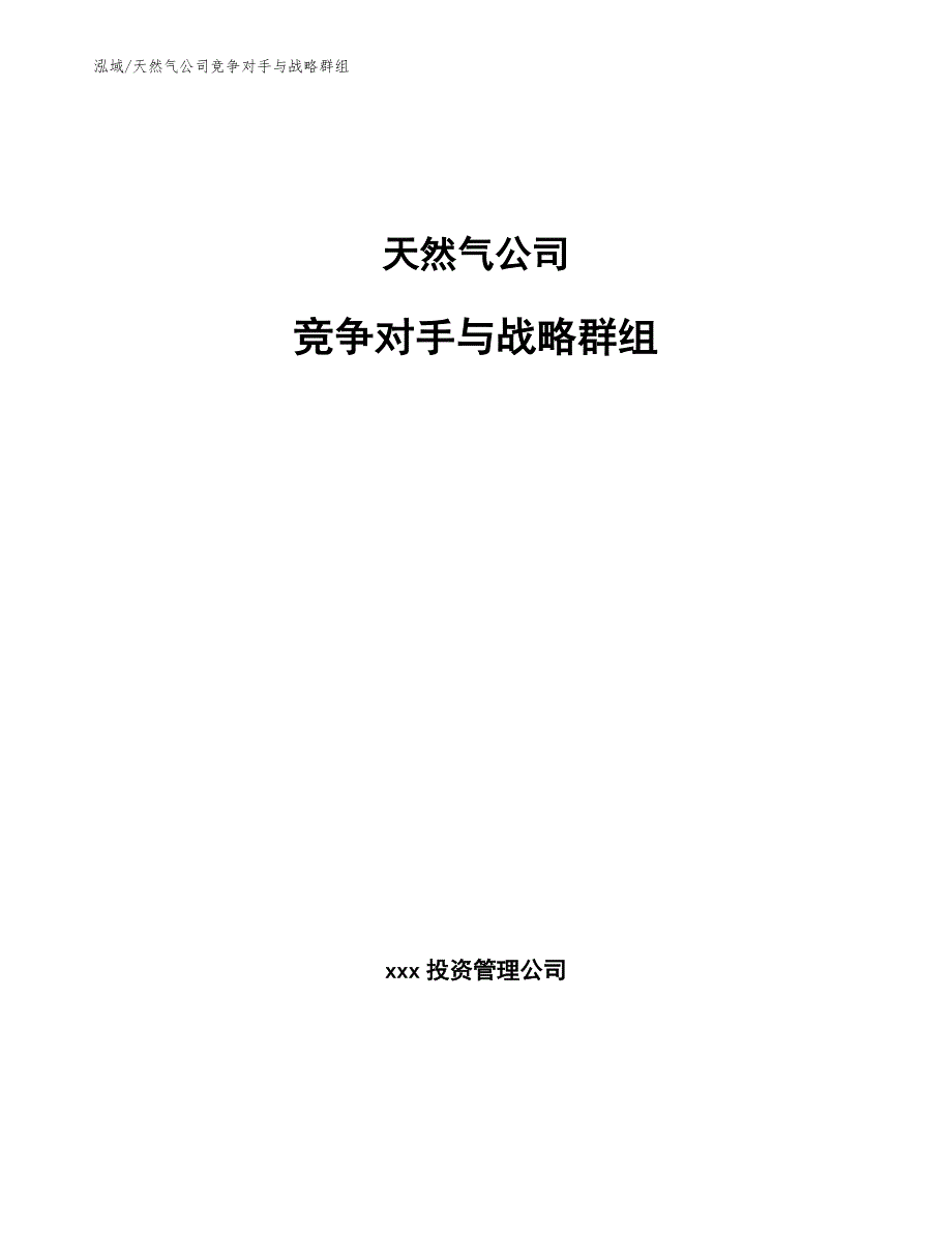 天然气公司竞争对手与战略群组_第1页