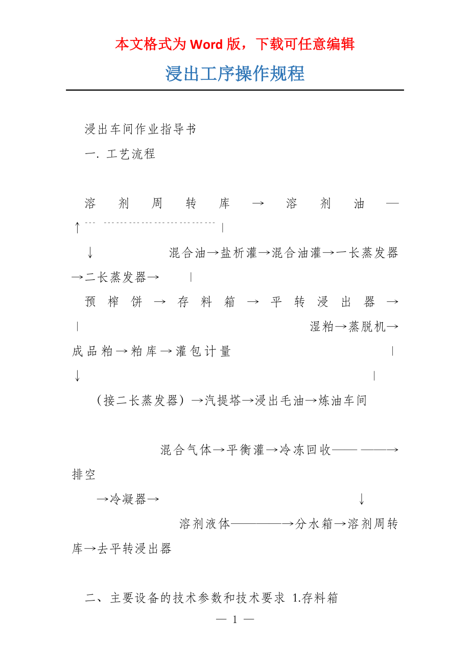 浸出工序操作规程_第1页