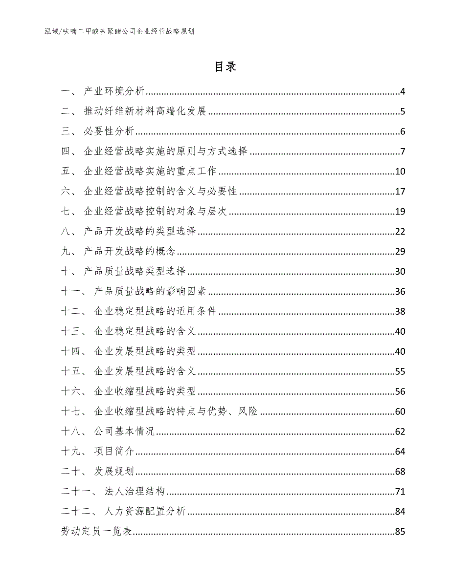 呋喃二甲酸基聚酯公司企业经营战略规划（参考）_第2页