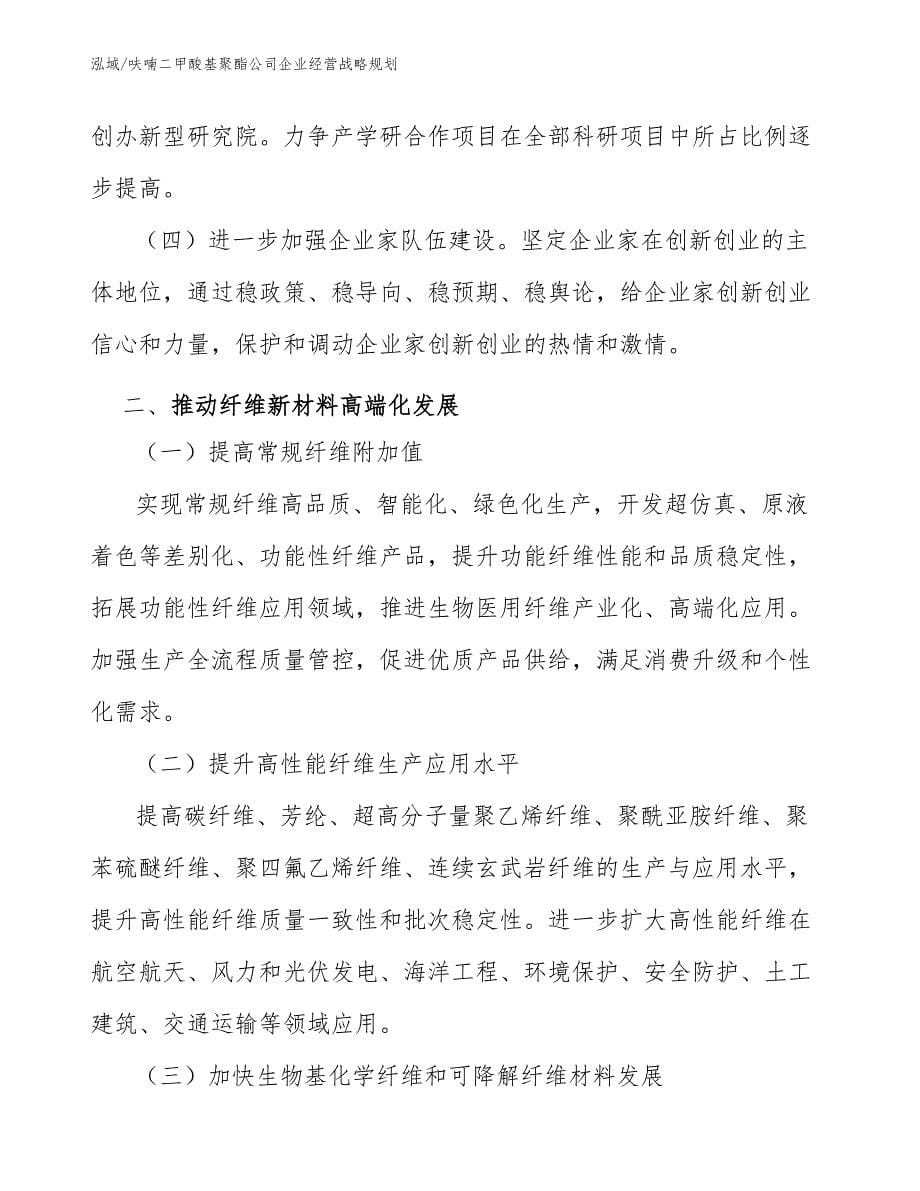 呋喃二甲酸基聚酯公司企业经营战略规划（参考）_第5页