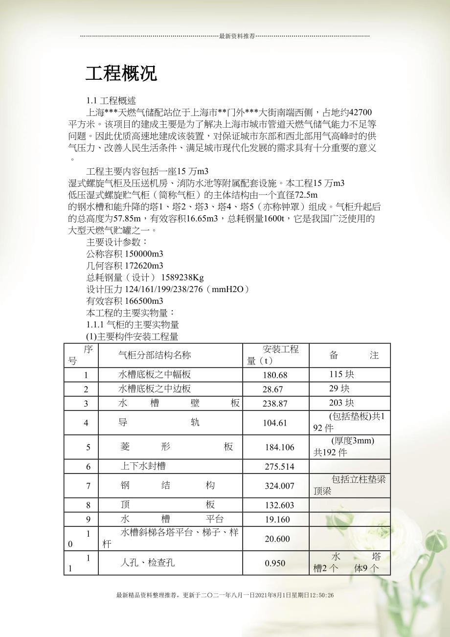 上海某天燃气站钢结构气柜施工组织设计(共90页doc)_第2页