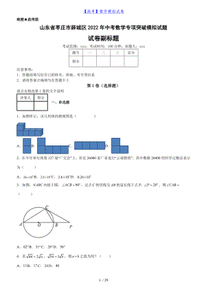 山东省枣庄市薛城区2022年中考数学专项突破模拟试题（含答案解析）丨A4可修改打印